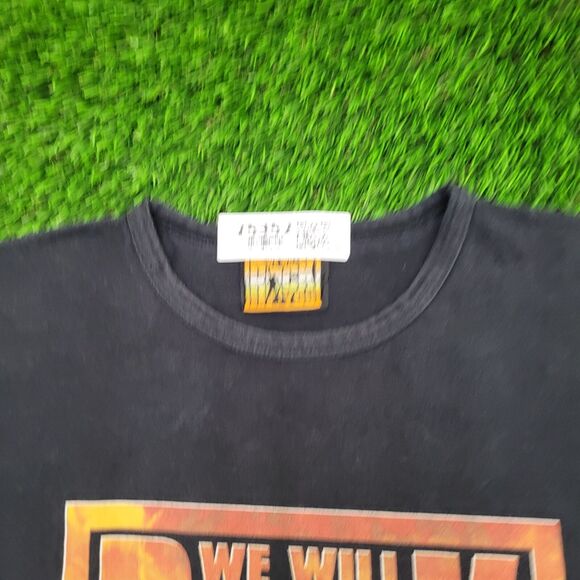 Vintage Y2K Rocker Shirt Medium 20x26 Black We-Will-Rock-You - Picture 11 of 15